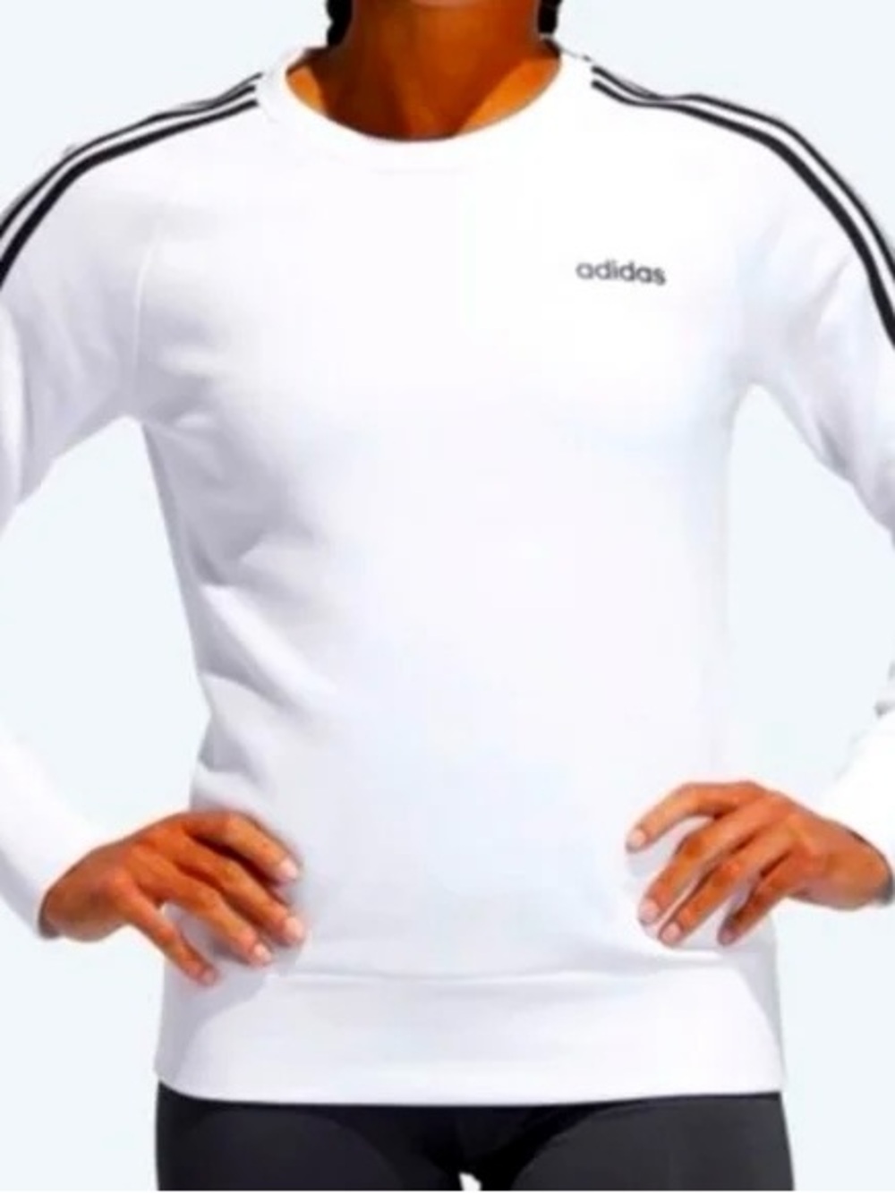 Adidas White crew neck Sweater